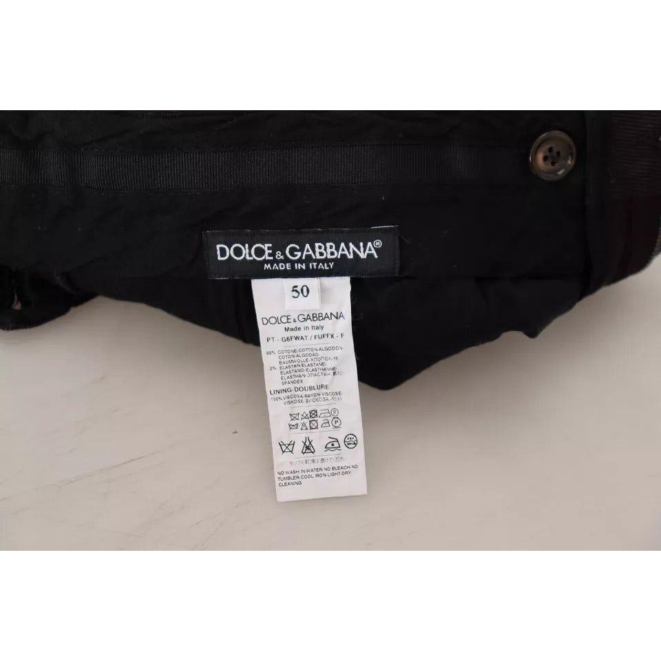 Dolce & Gabbana Brown Skinny Men Cotton Stretch Pants Dolce & Gabbana Dark Gray