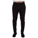 Dolce & Gabbana Brown Skinny Men Cotton Stretch Pants Dolce & Gabbana Black