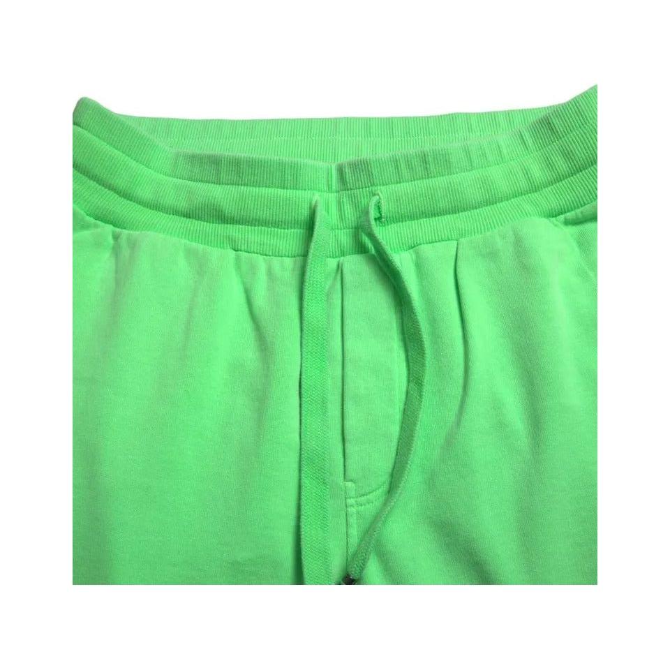 Dolce & Gabbana Neon Green Cotton Stretch Jogger Sweatpants Pants Dolce & Gabbana Medium Aquamarine
