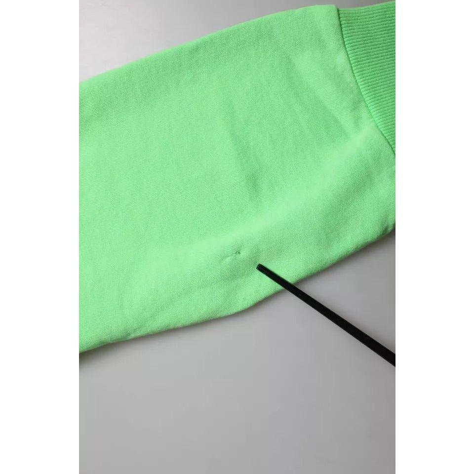 Dolce & Gabbana Neon Green Cotton Stretch Jogger Sweatpants Pants Dolce & Gabbana Dark Sea Green