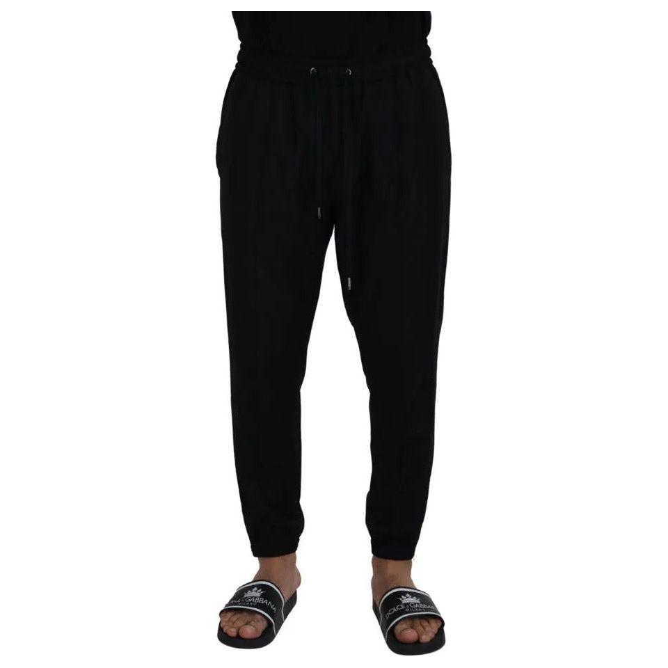 Dolce & Gabbana Black Jogger Jogging Wool Pants Dolce & Gabbana Black