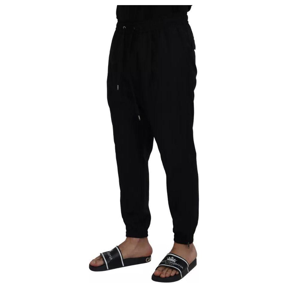 Dolce & Gabbana Black Jogger Jogging Wool Pants Dolce & Gabbana Black
