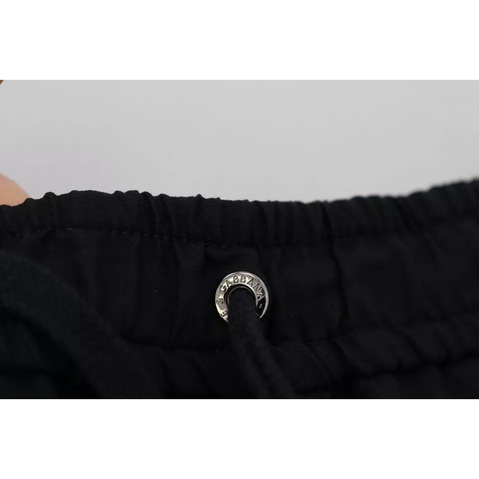 Dolce & Gabbana Black Jogger Jogging Wool Pants Dolce & Gabbana Black