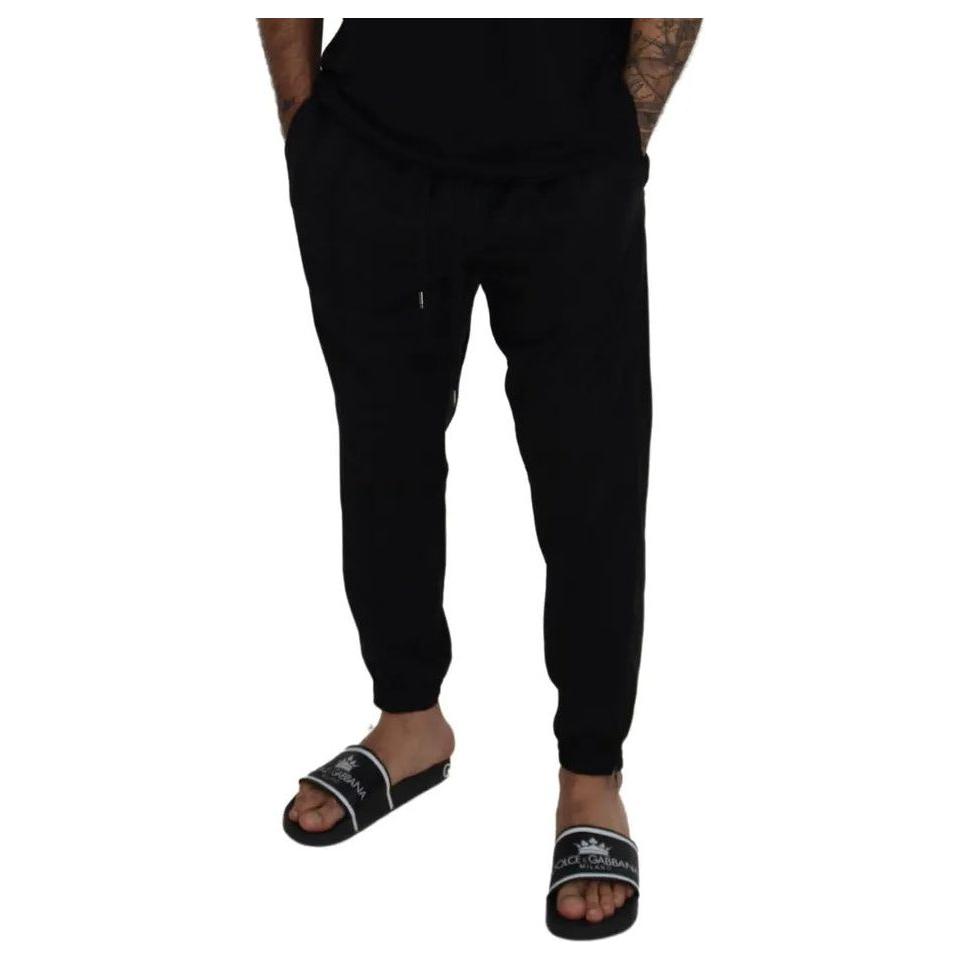 Dolce & Gabbana Black Jogger Jogging Wool Pants Dolce & Gabbana Black