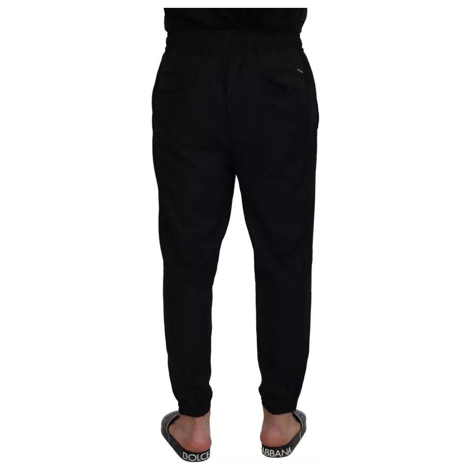 Dolce & Gabbana Black Jogger Jogging Wool Pants Dolce & Gabbana Black
