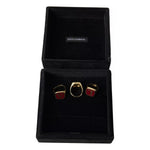 Dolce & Gabbana Gold Brass LOVE Enamel Set of 3 Ring Ring Dolce & Gabbana Black