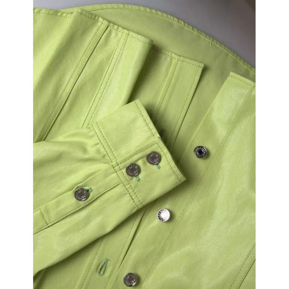 Dolce & Gabbana Green Cotton Collared Casual Button Down Shirt Dolce & Gabbana Dark Khaki