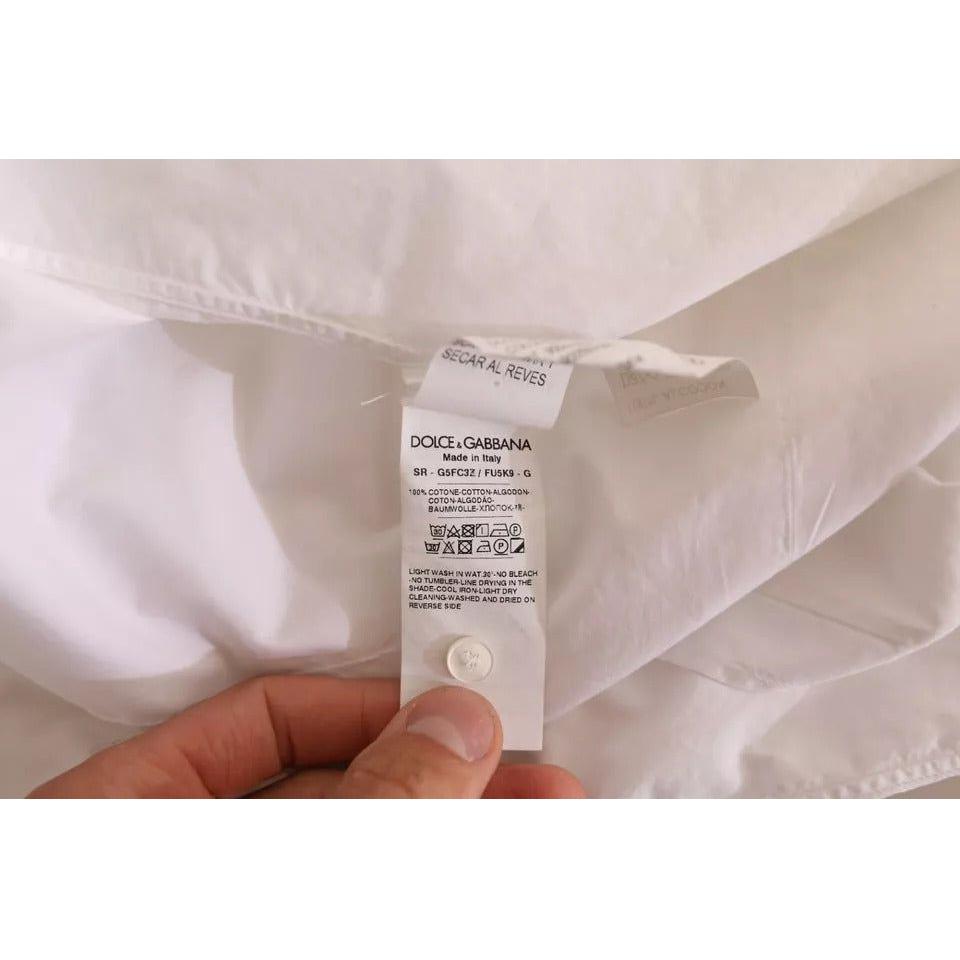 Dolce & Gabbana White GOLD Formal Cotton Tuxedo Dress Shirt Dolce & Gabbana Gray
