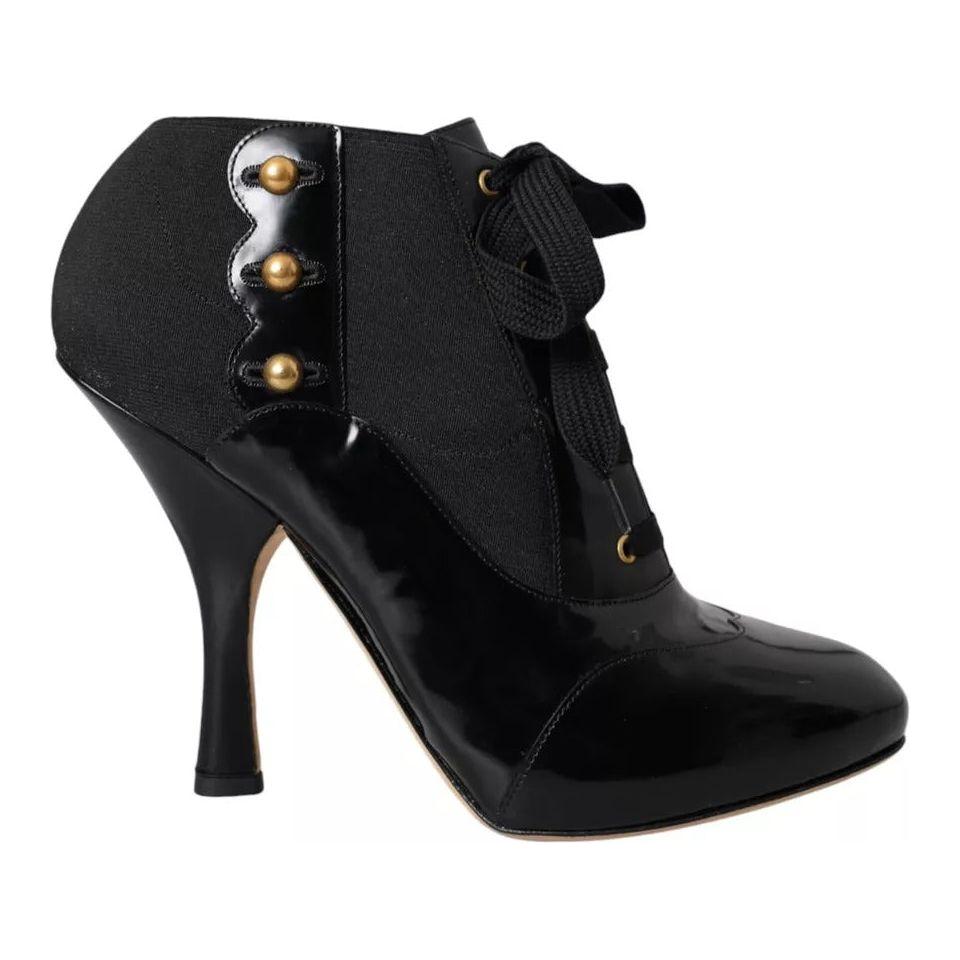 Dolce & Gabbana Black Jersey Stretch Ankle Boots Shoes Dolce & Gabbana Black