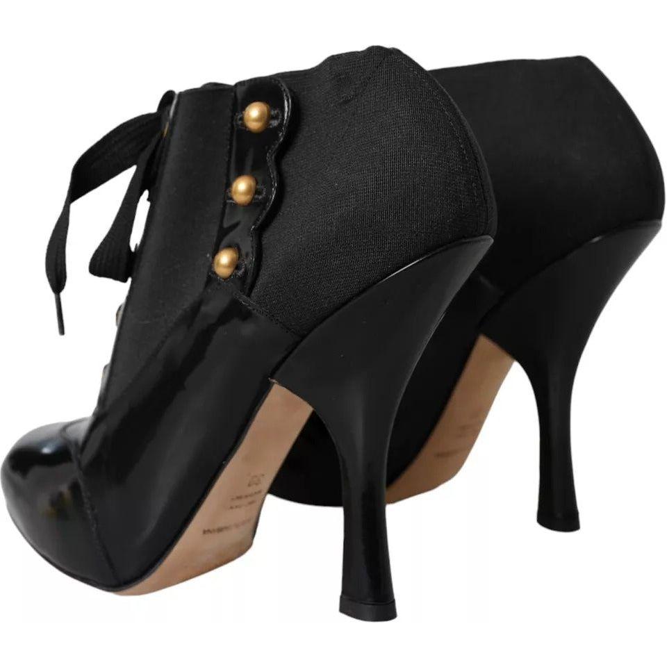Dolce & Gabbana Black Jersey Stretch Ankle Boots Shoes Dolce & Gabbana Black