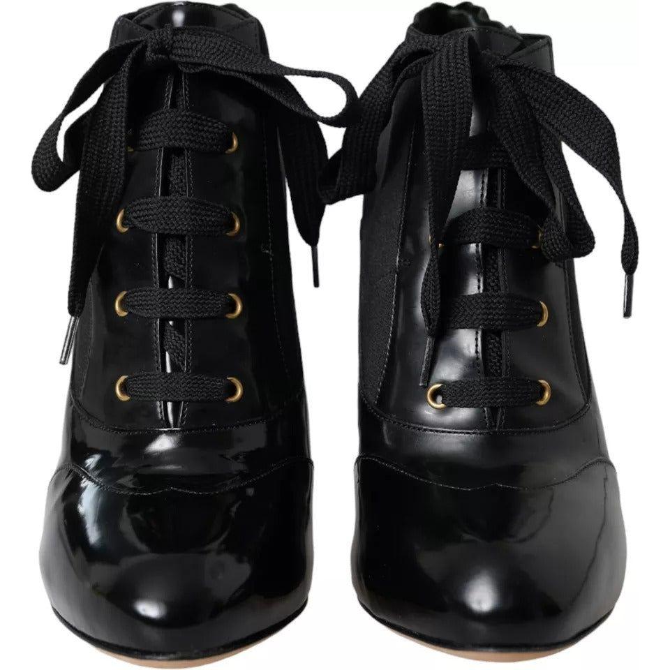 Dolce & Gabbana Black Jersey Stretch Ankle Boots Shoes Dolce & Gabbana Black