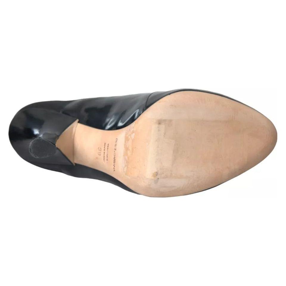Dolce & Gabbana Black Jersey Stretch Ankle Boots Shoes Dolce & Gabbana Tan