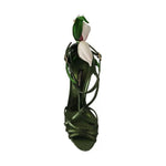 Dolce & Gabbana Acid Green Leather Strappy Flower Heels Sandals Shoes Dolce & Gabbana Dark Slate Gray
