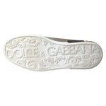 Dolce & Gabbana Bronze Leather Logo Sneaker Portofino Shoes Dolce & Gabbana Light Gray