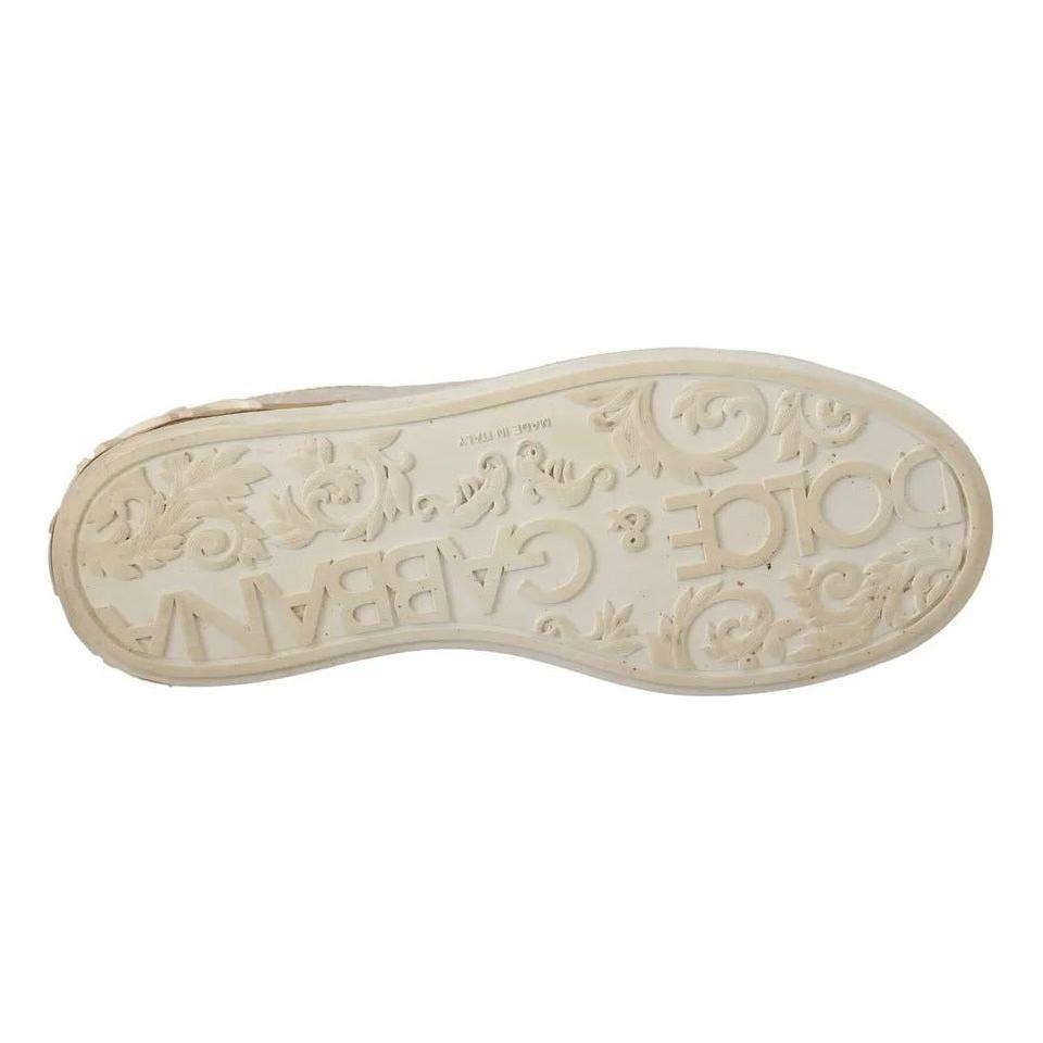 Dolce & Gabbana White Portofino Mother Of Pearl Sneakers Casual Shoes Dolce & Gabbana Gray