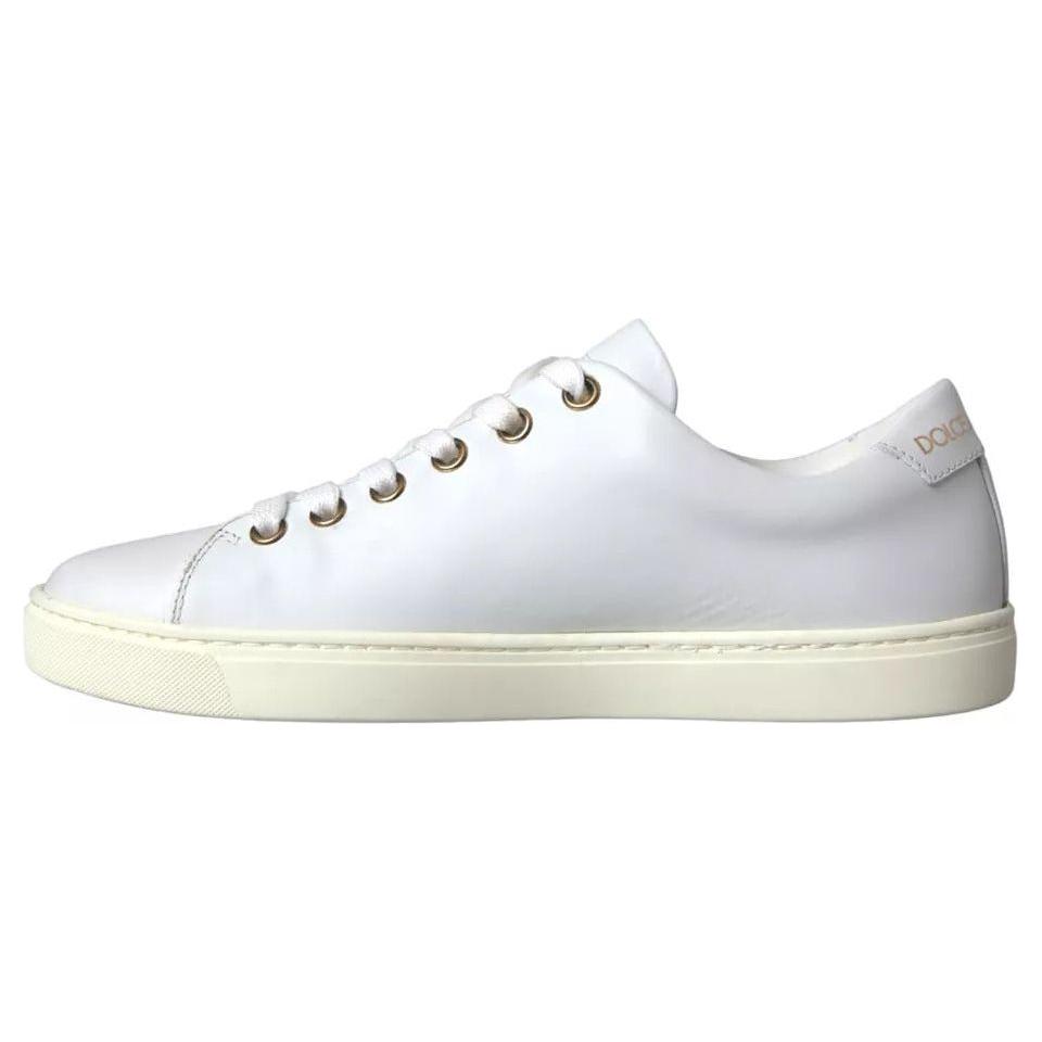 Dolce & Gabbana White Portofino Sacred Heart Sneakers Women Shoes Dolce & Gabbana Light Gray