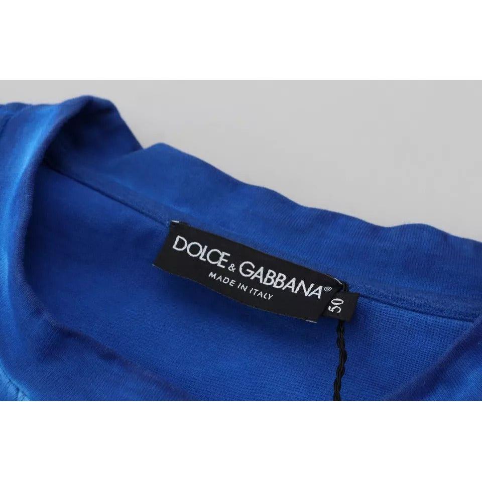 Dolce & Gabbana Blue DGWAY Cotton Crewneck Pullover Sweater Dolce & Gabbana Midnight Blue