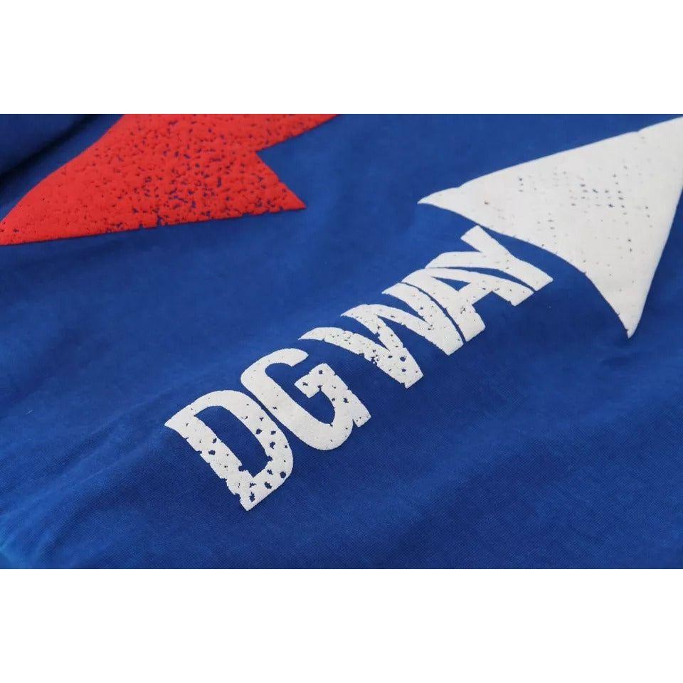 Dolce & Gabbana Blue DGWAY Cotton Crewneck Pullover Sweater Dolce & Gabbana Midnight Blue