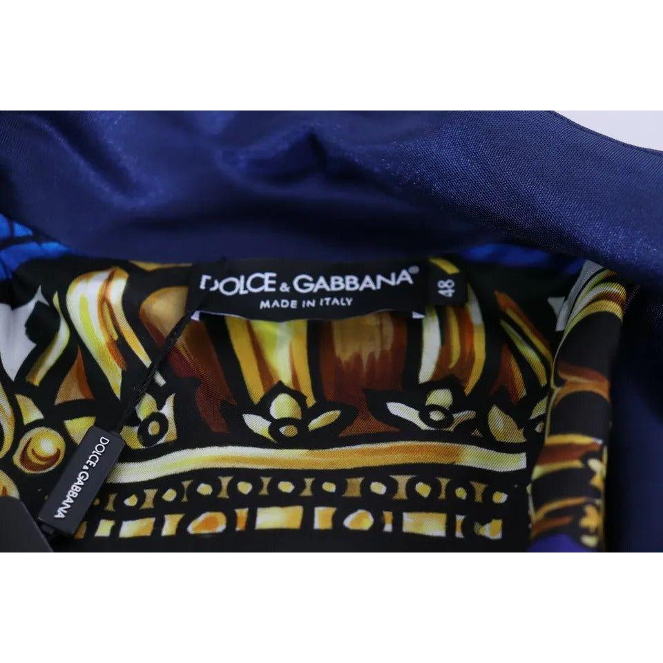 Dolce & Gabbana Blue Heraldic Patch Striped King Bee Sweater Dolce & Gabbana Black