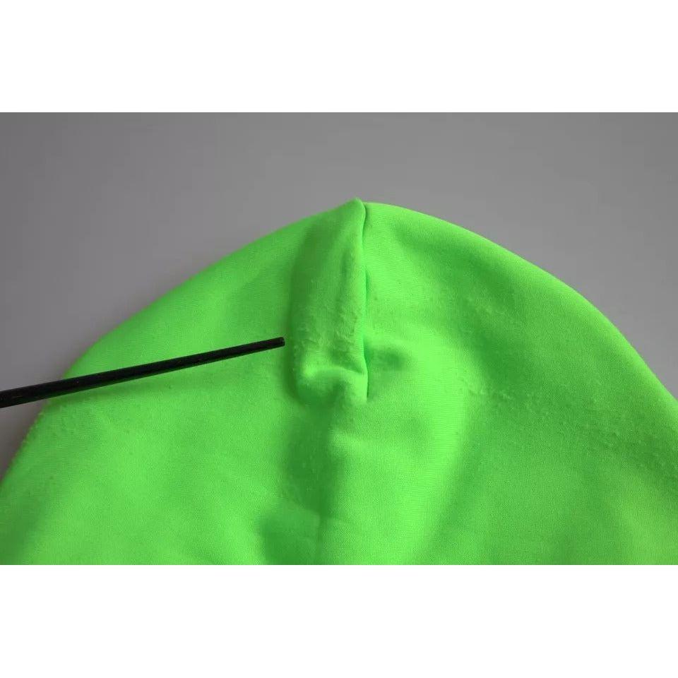 Dolce & Gabbana Neon Green Logo Pullover Hooded Sweatshirt Sweater Dolce & Gabbana Medium Sea Green