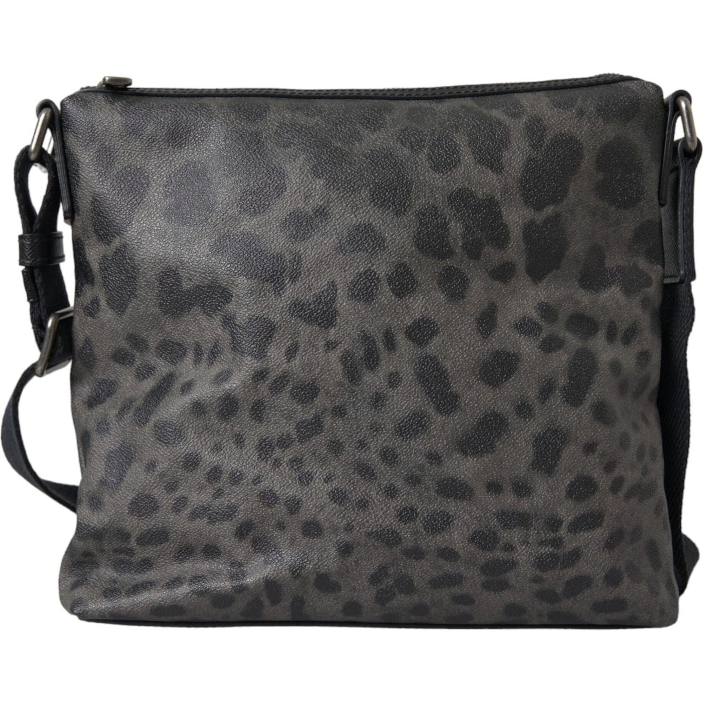 Dolce & Gabbana Gray Leopard PVC Leather Messenger Cross Body Bag Dolce & Gabbana Dark Slate Gray