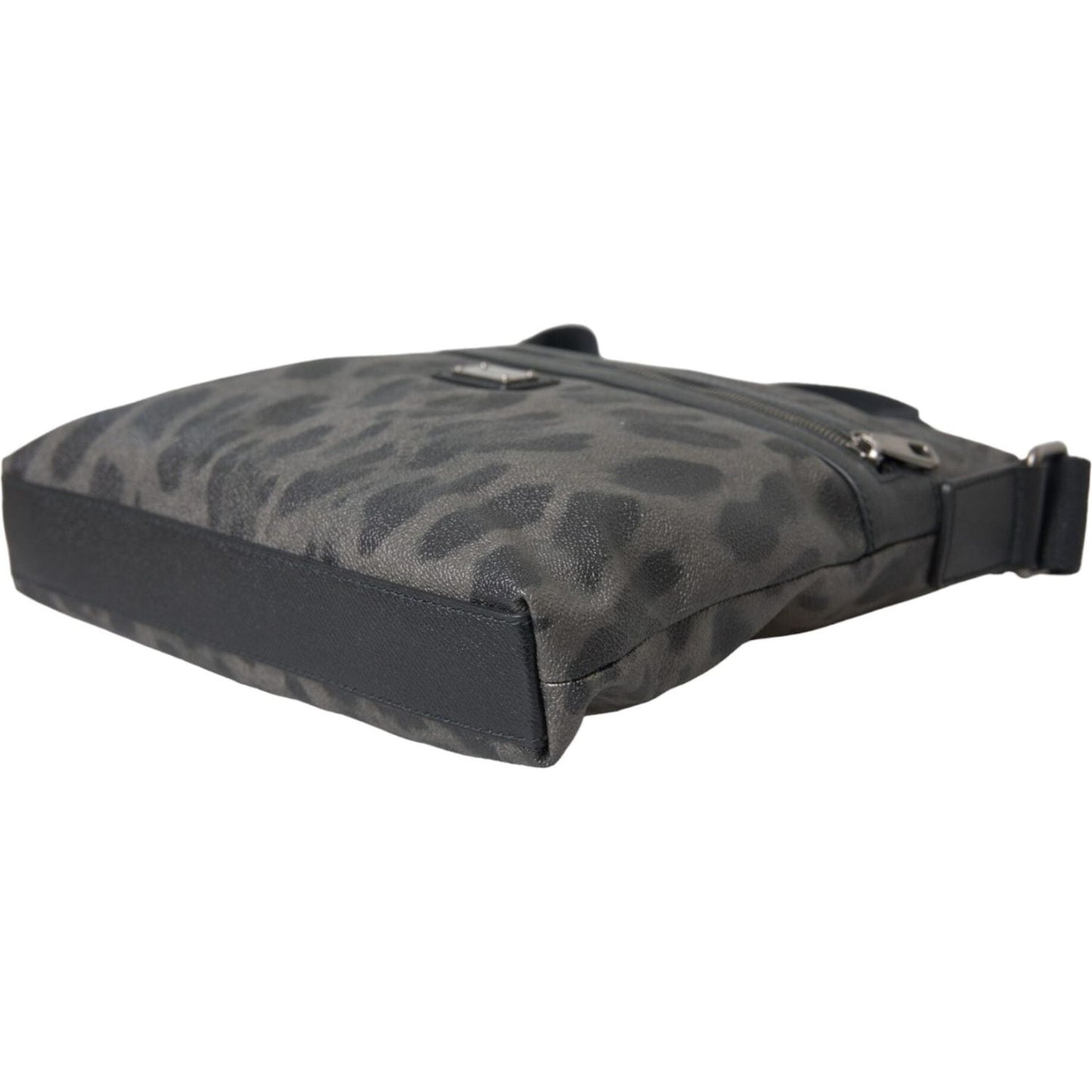 Dolce & Gabbana Gray Leopard PVC Leather Messenger Cross Body Bag Dolce & Gabbana Dark Slate Gray