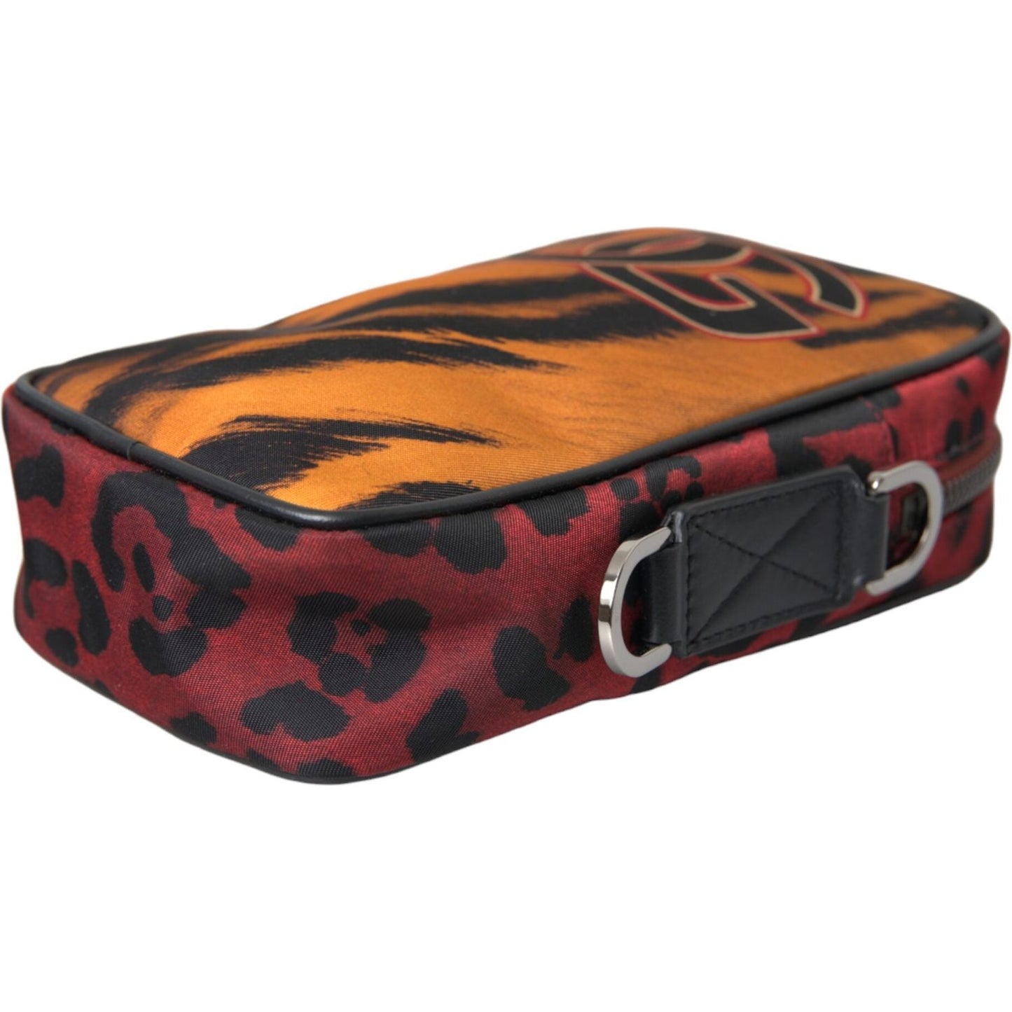 Dolce & Gabbana Multicolor Tiger Print Nylon Logo Cross Body Bag Dolce & Gabbana Dark Slate Gray