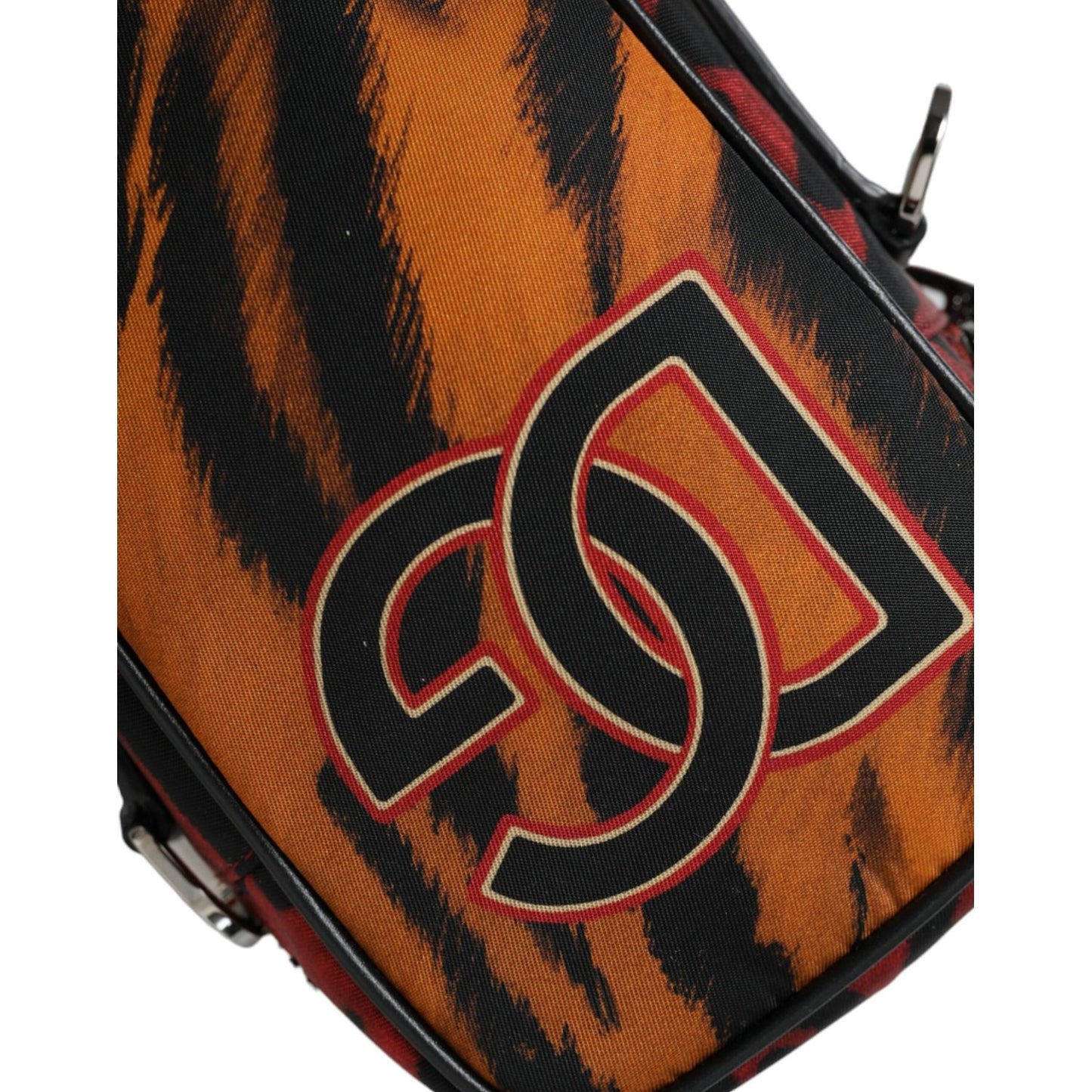 Dolce & Gabbana Multicolor Tiger Print Nylon Logo Cross Body Bag Dolce & Gabbana Black