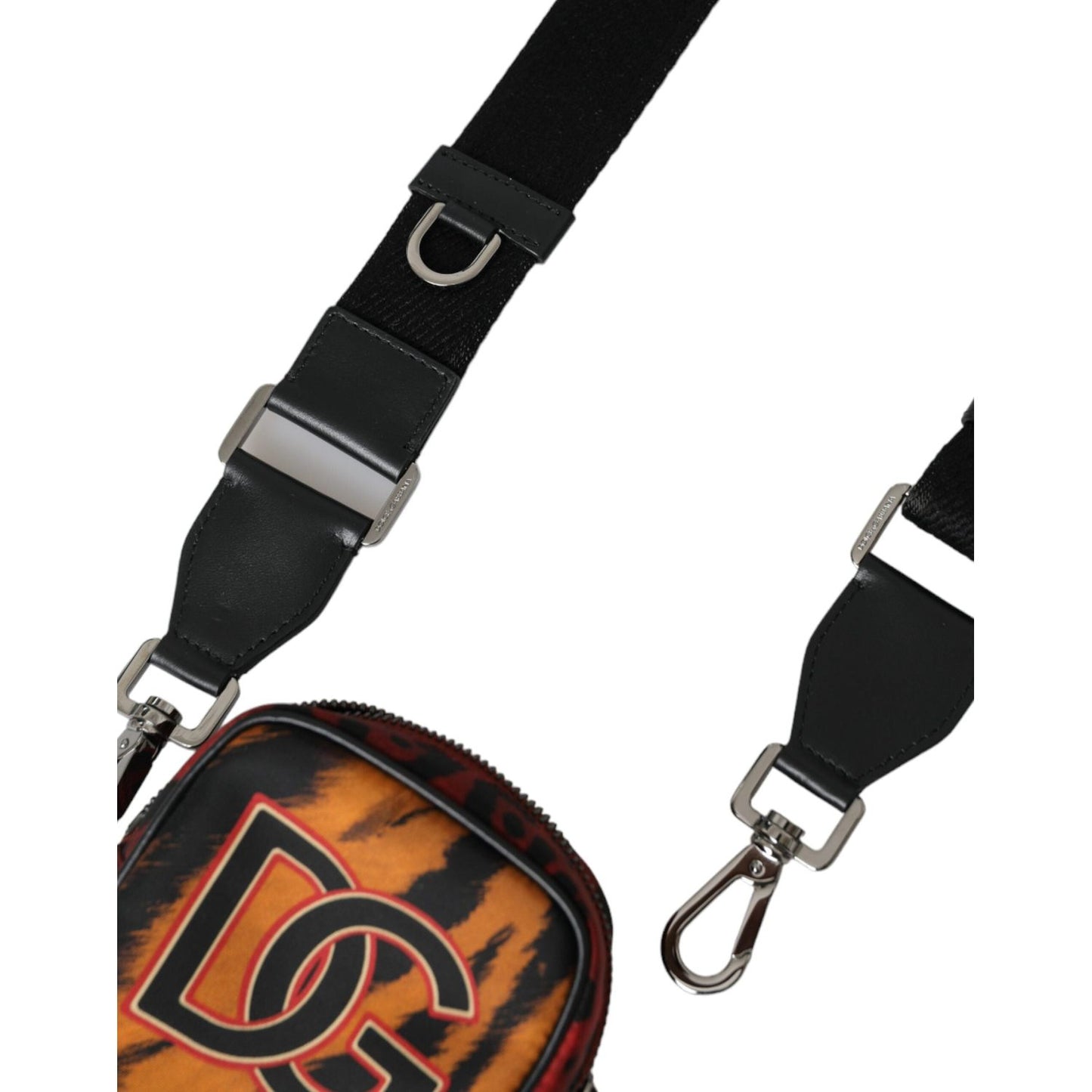 Dolce & Gabbana Multicolor Tiger Print Nylon Logo Cross Body Bag Dolce & Gabbana Rosy Brown