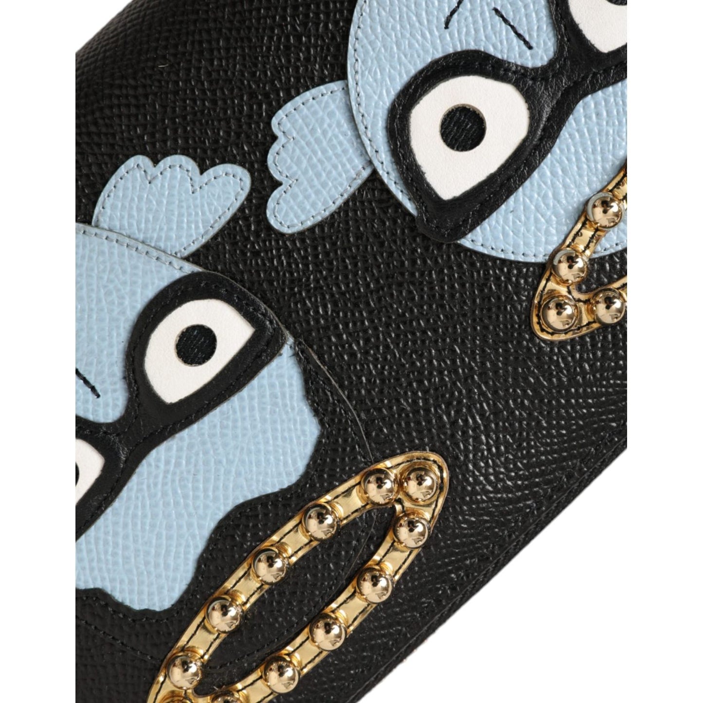 Dolce & Gabbana Black Blue Leather #DGFAMILY Zipper Continental Men Wallet Dolce & Gabbana Dark Slate Gray