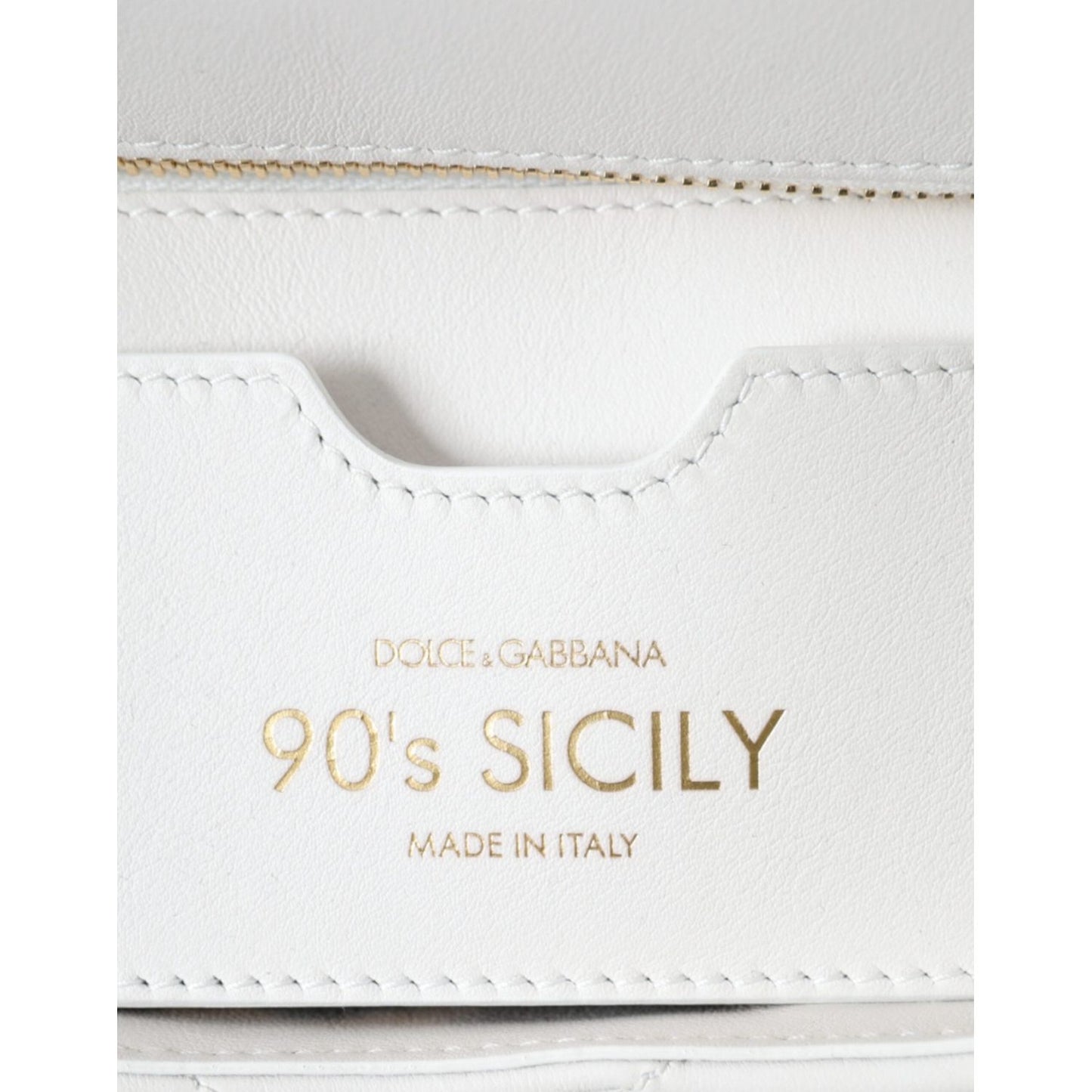Dolce & Gabbana White Calf Leather 90's SICILY Shoulder Satchel Bag Dolce & Gabbana Lavender