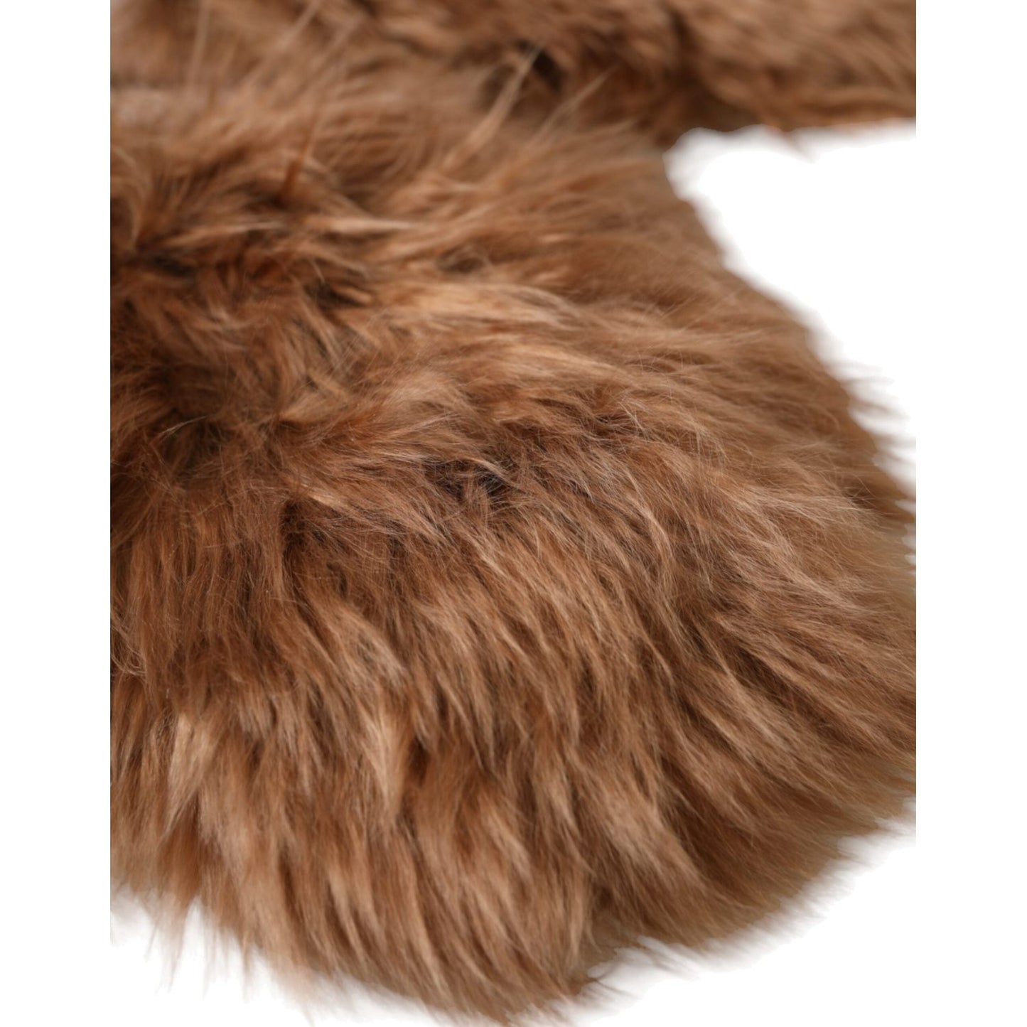 Dolce & Gabbana Brown Cashmere Knitted Fur Mid Arm Mitten Gloves Dolce & Gabbana Sienna