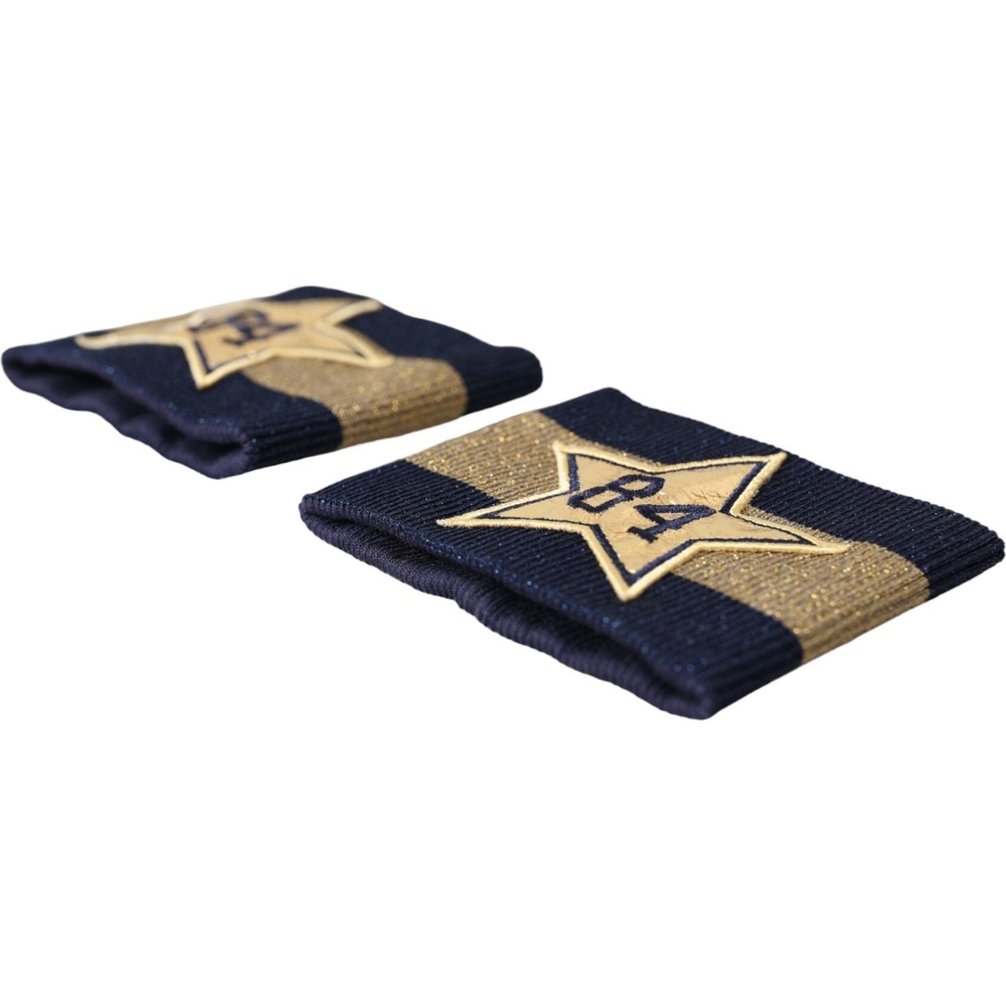 Dolce & Gabbana Black Gold Logo Star 84 Viscose Wristband Dolce & Gabbana Tan