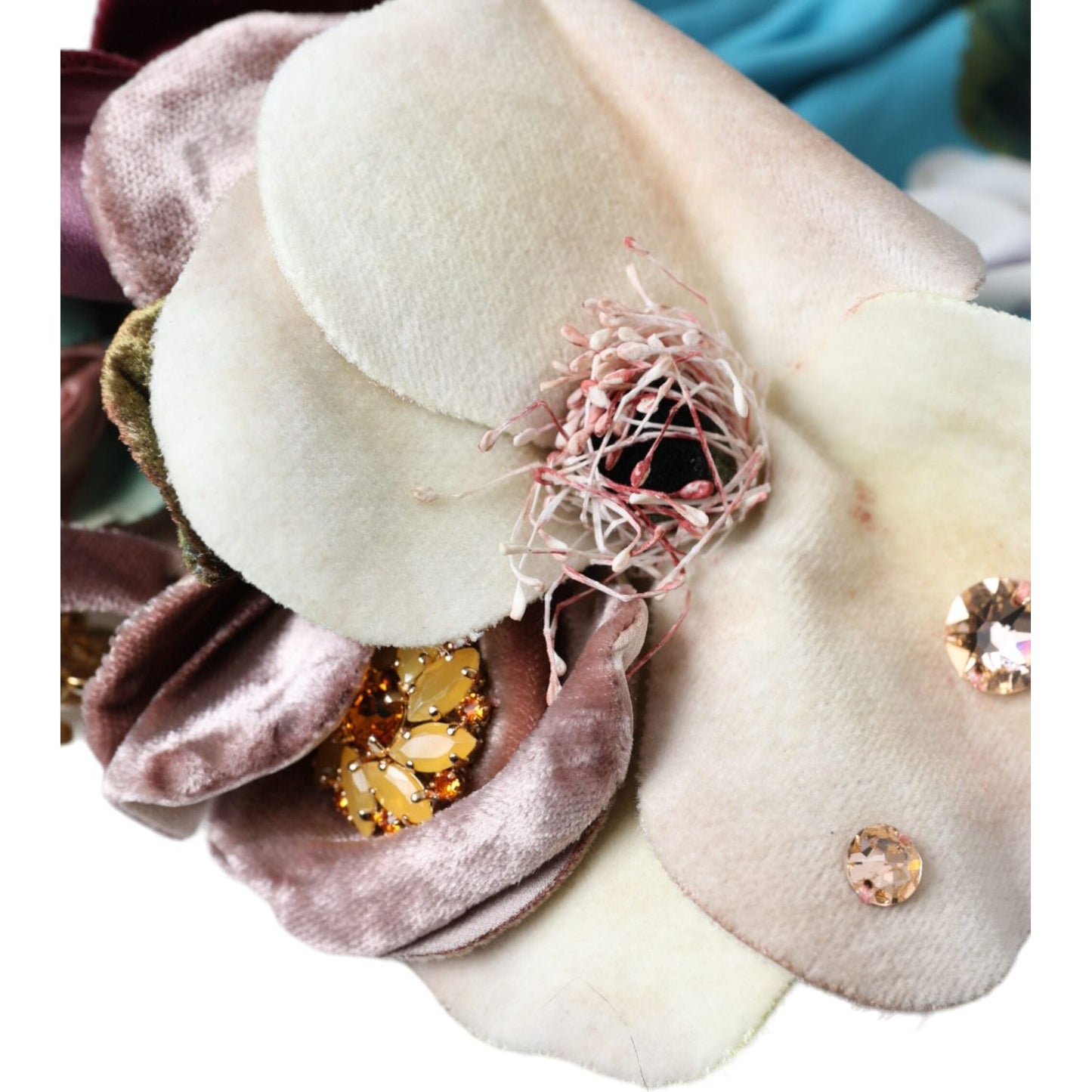 Dolce & Gabbana Blue Floral Motif Turban Head Hat Women Dolce & Gabbana Light Gray