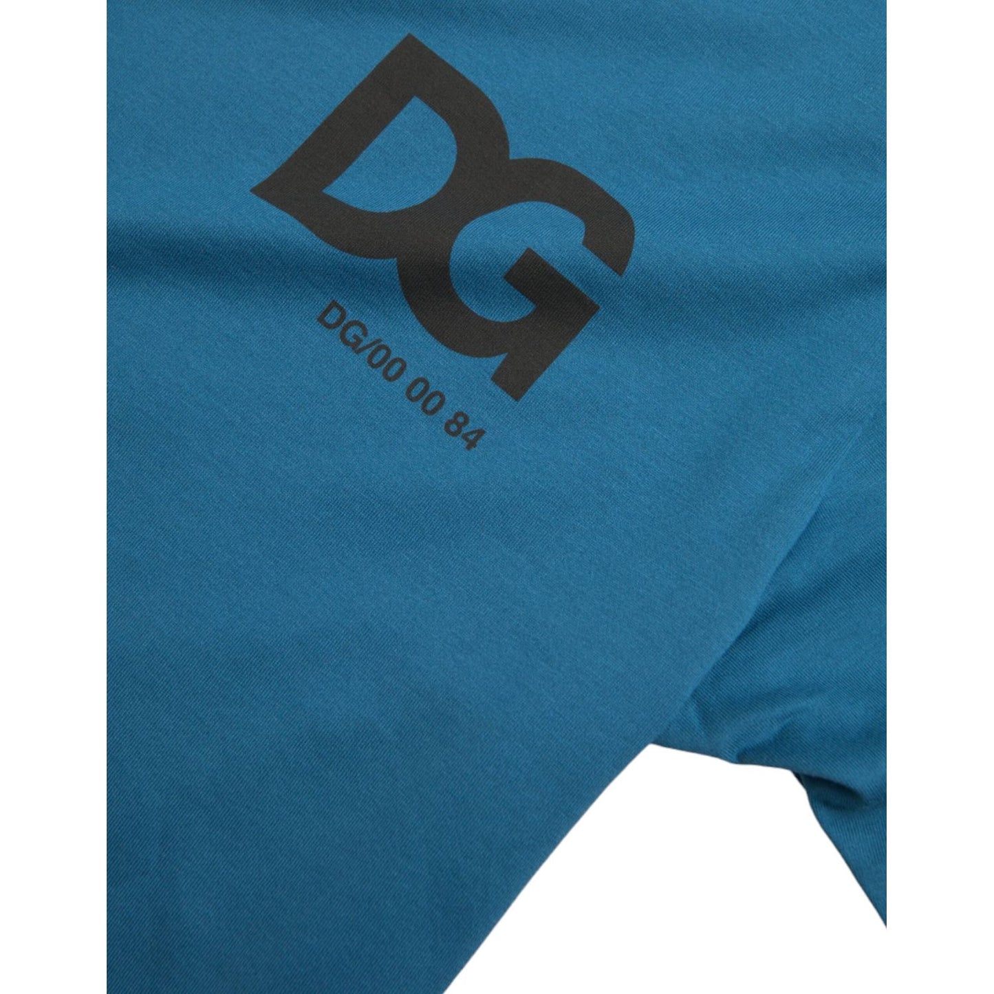 Dolce & Gabbana Blue Logo Round Neck Short Sleeves T-shirt Dolce & Gabbana Dark Slate Blue