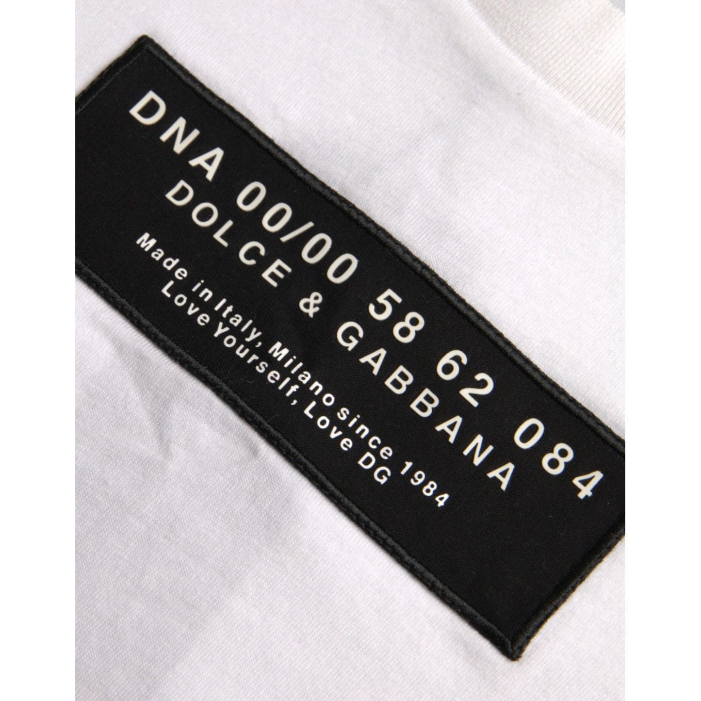 Dolce & Gabbana White Cotton DG Applique Men Casual T-shirt Dolce & Gabbana Light Gray