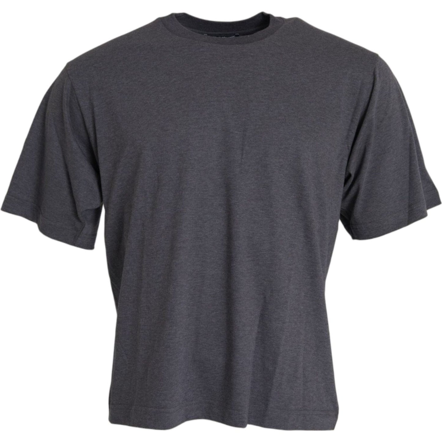 Dolce & Gabbana Gray Cotton Round Neck Short Sleeve T-shirt Dolce & Gabbana Dark Slate Gray