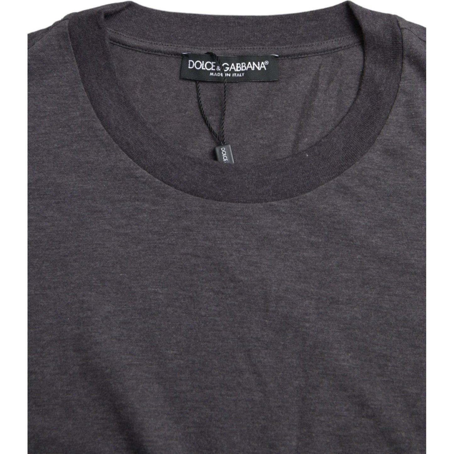 Dolce & Gabbana Gray Cotton Round Neck Short Sleeve T-shirt Dolce & Gabbana Dark Slate Gray