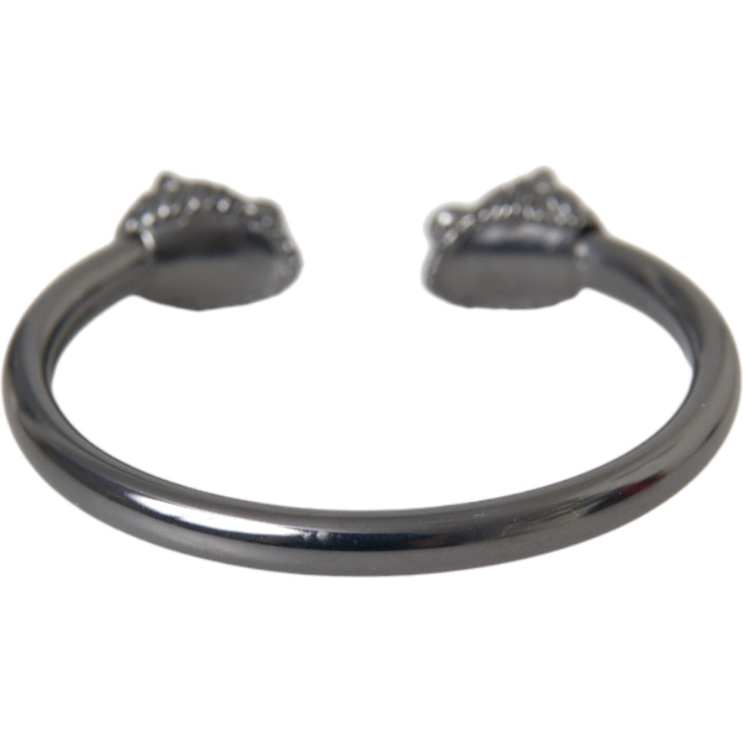Nialaya Black Rhodium Lion Bangle Bracelet Women Bracelet Nialaya Dim Gray