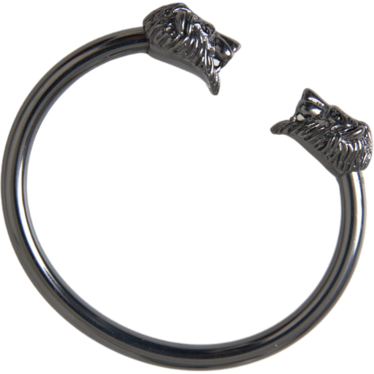 Nialaya Black Rhodium Lion Bangle Bracelet Women Bracelet Nialaya Dark Slate Gray