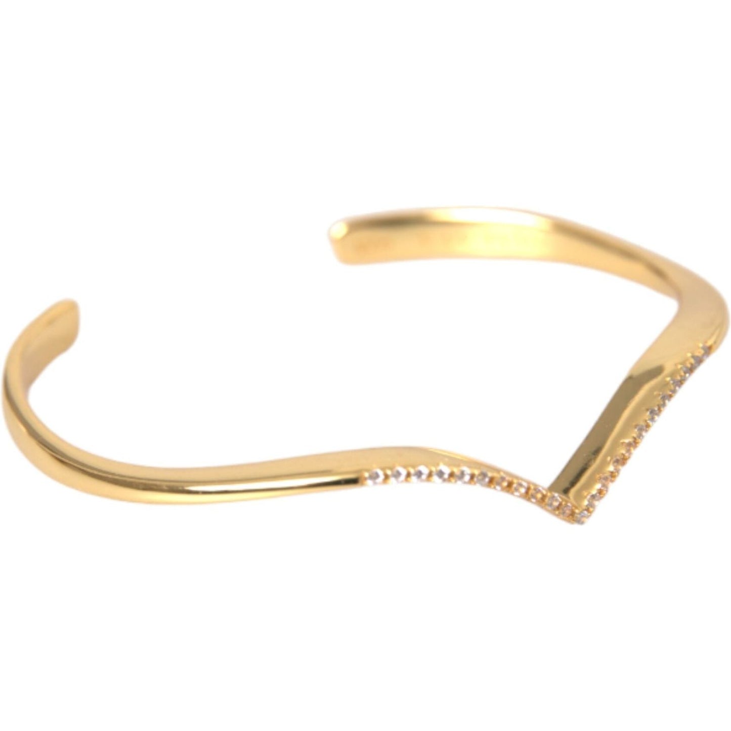Nialaya Arched Wing Cuff Skyfall Gold CZ 925 Bracelet Bracelet Nialaya Tan