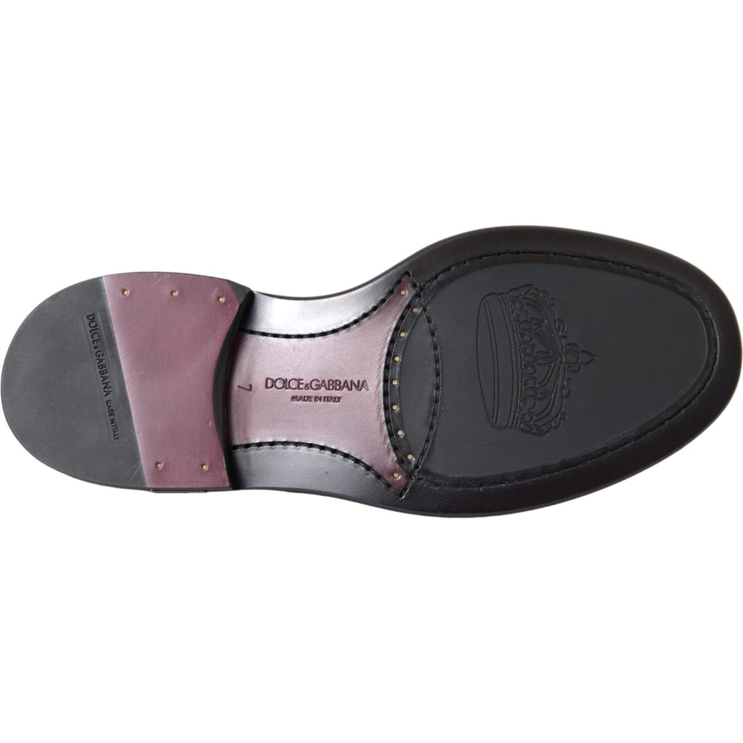 Dolce & Gabbana Black Leather Oxford Wingtip Formal Men Shoes Dolce & Gabbana Dark Slate Gray