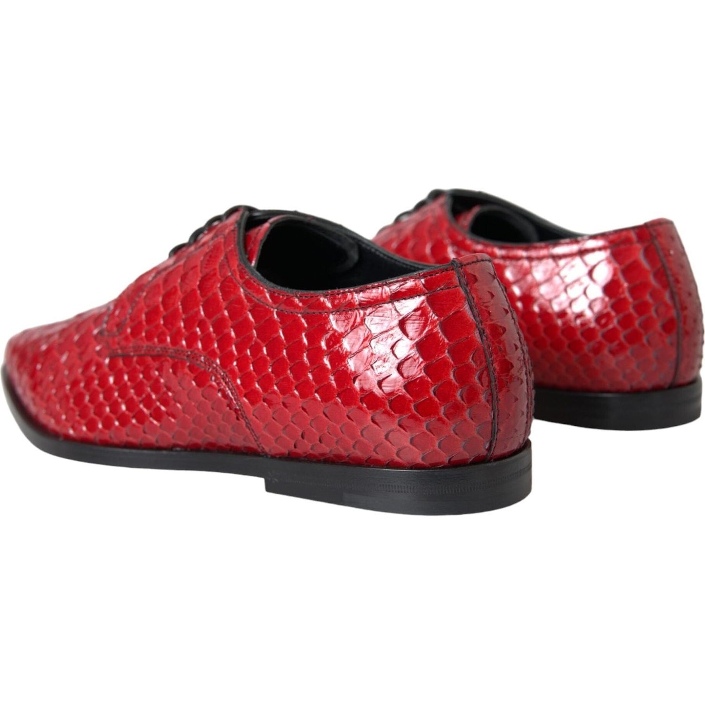 Dolce & Gabbana Red Textured Varnished Derby Men Formal Shoes Dolce & Gabbana Brown