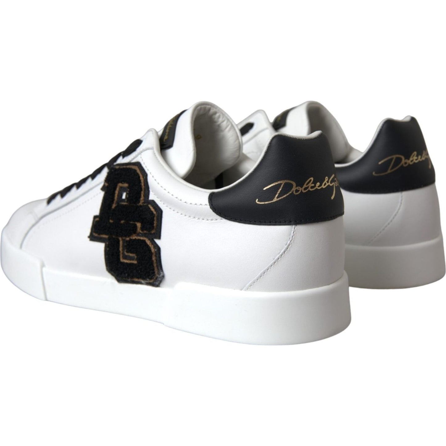 Dolce & Gabbana White Leather DG Logo Casual Low Top Sneakers Shoes Dolce & Gabbana Dark Slate Gray