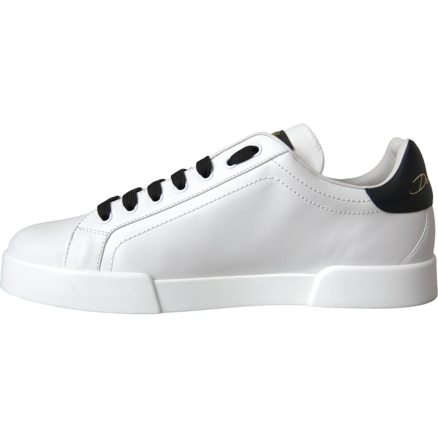 Dolce & Gabbana White Leather DG Logo Casual Low Top Sneakers Shoes Dolce & Gabbana Light Gray