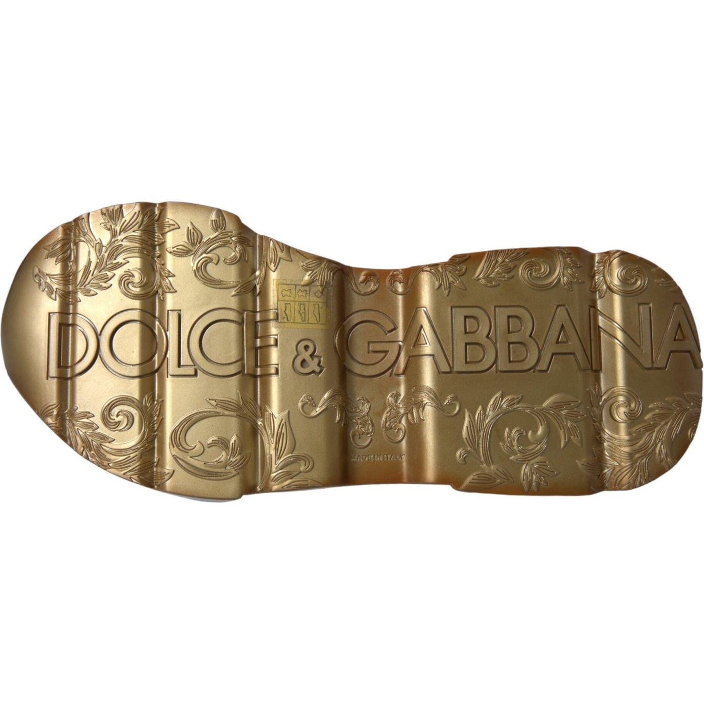 Dolce & Gabbana White Gold DAYMASTER Leather Sneakers Men Shoes Dolce & Gabbana Dark Olive Green