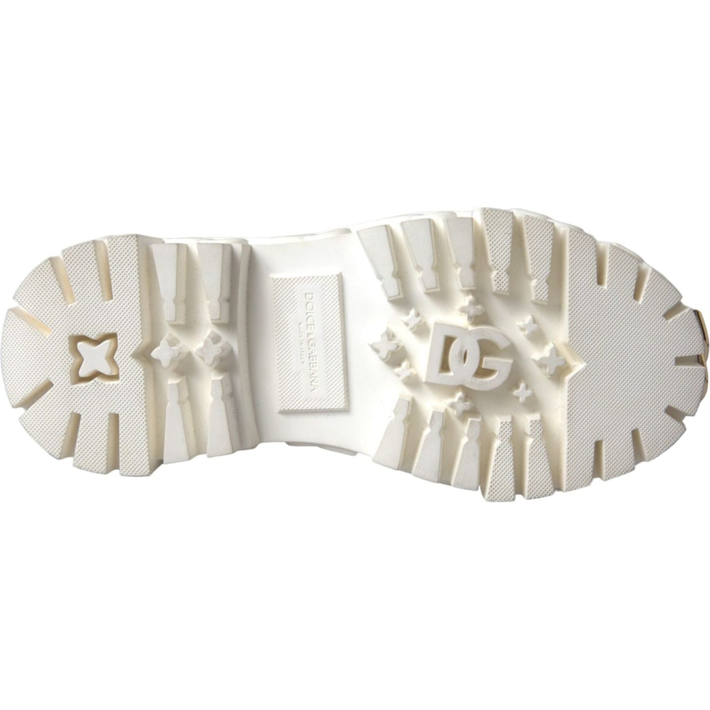 Dolce & Gabbana White Leather Rubber Logo Ankle Boots Shoes Dolce & Gabbana Light Gray