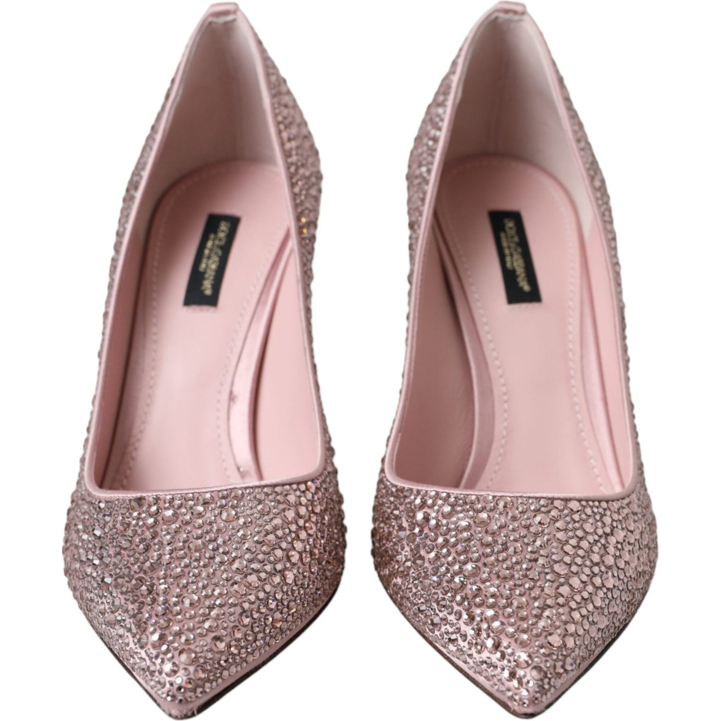 Dolce & Gabbana Pink Strass Crystal Heels Pumps Shoes Dolce & Gabbana Rosy Brown