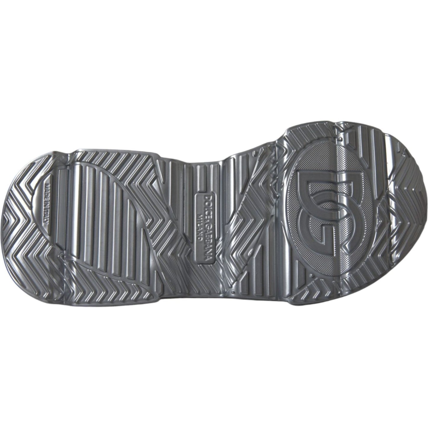 Dolce & Gabbana Silver Iridescent DAYMASTER Leather Sneakers Shoes Dolce & Gabbana Dim Gray