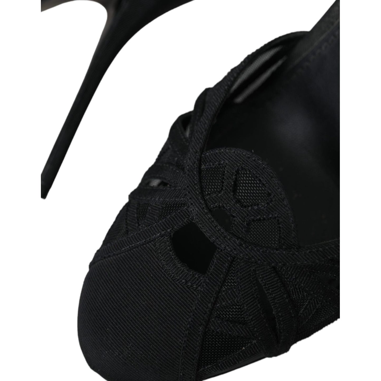 Dolce & Gabbana Black Mesh Ankle Strap Heels Sandals Shoes Dolce & Gabbana Black